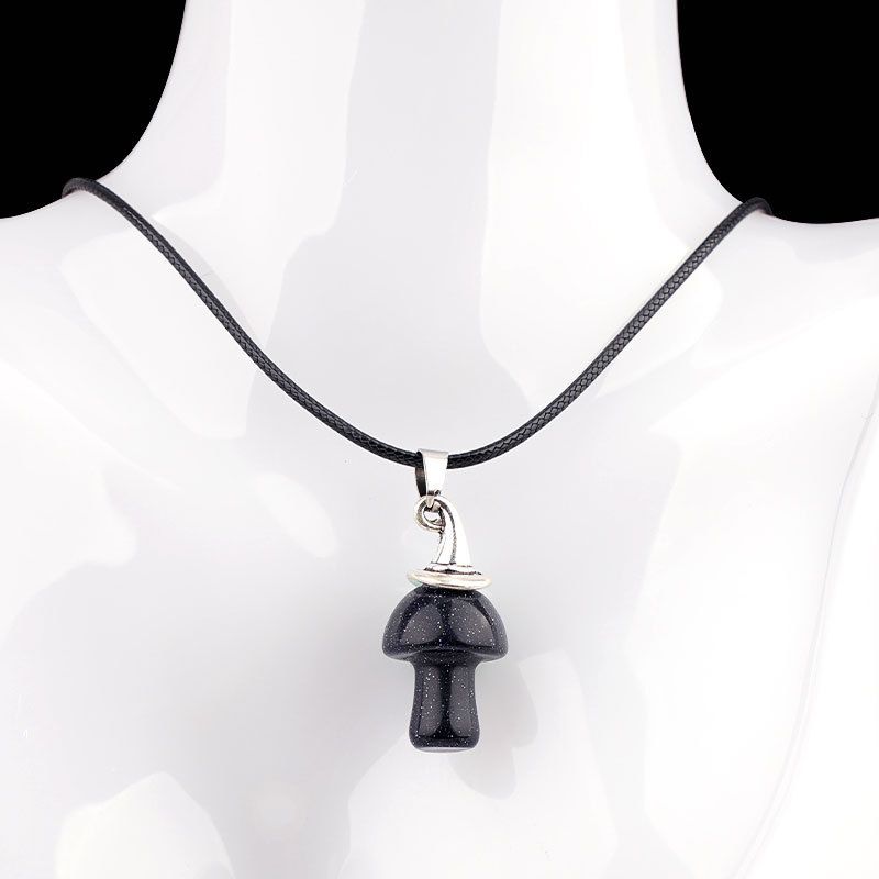 Pingente De Cogumelo De Chapéu De Bruxa De Cristal Natural
