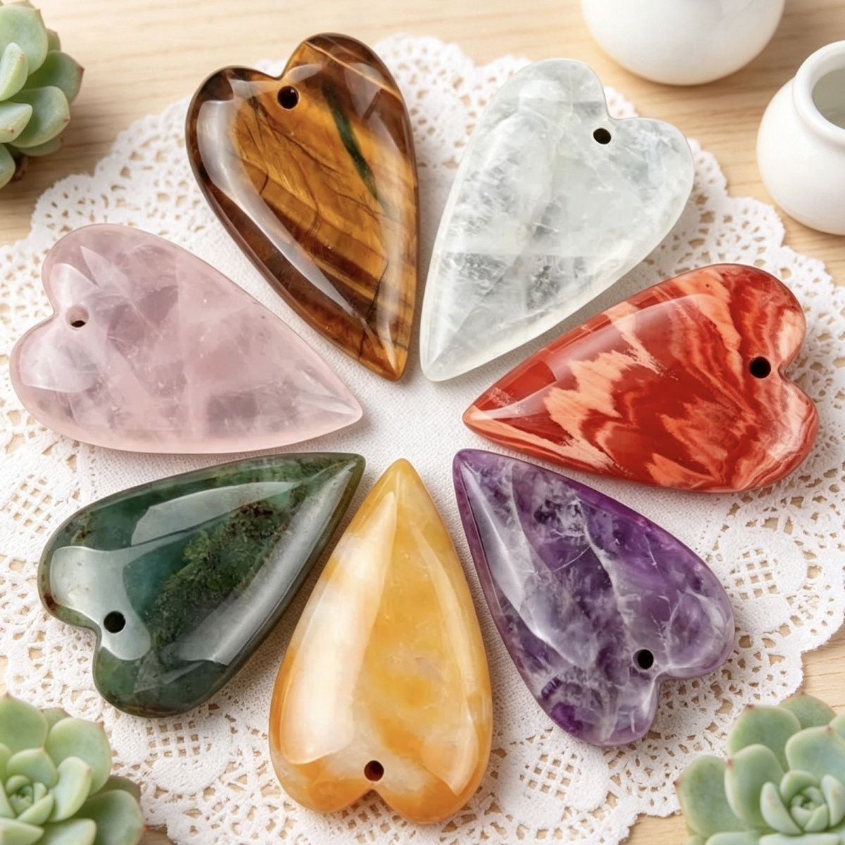 25 * 40 longo amor casal DIY material artesanal cristal ágata pêssego colar acessórios com buracos