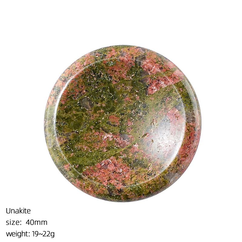 Pedra do polegar de cristal natural 40mm massagem de descompressão jogar pedra com ranhura de cristal ágata pedra de preocupação redonda