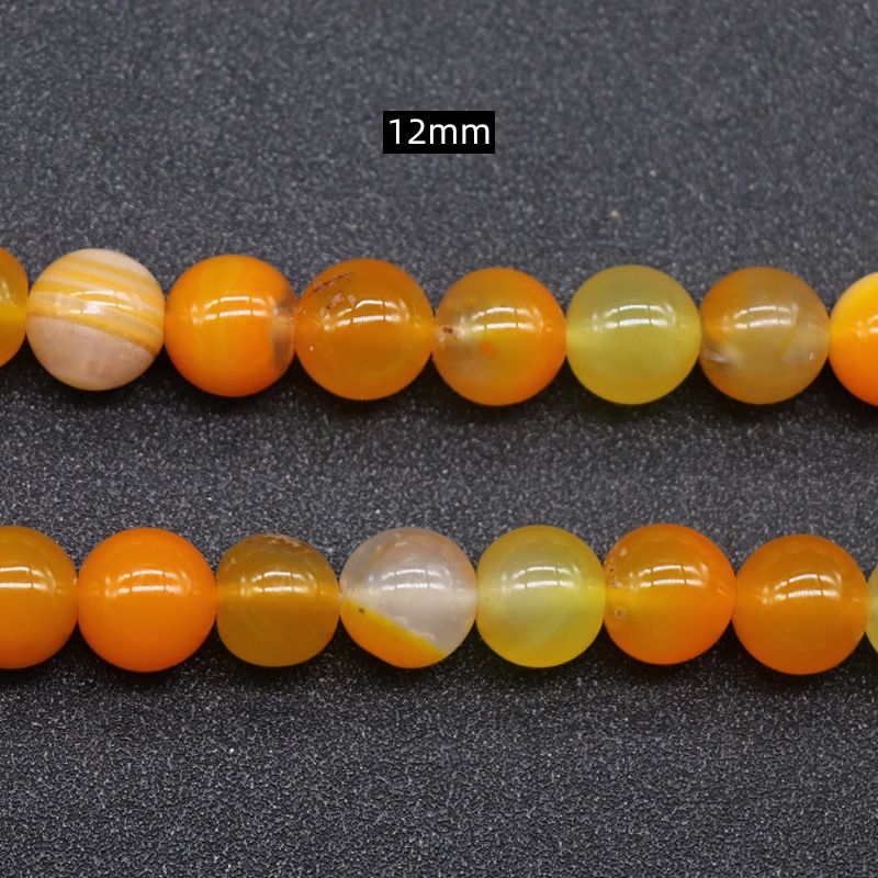 Ágata laranja listrado ágata contas redondas contas soltas DIY pulseira de contas colar acessórios de jóias trabalho em andamento atacado