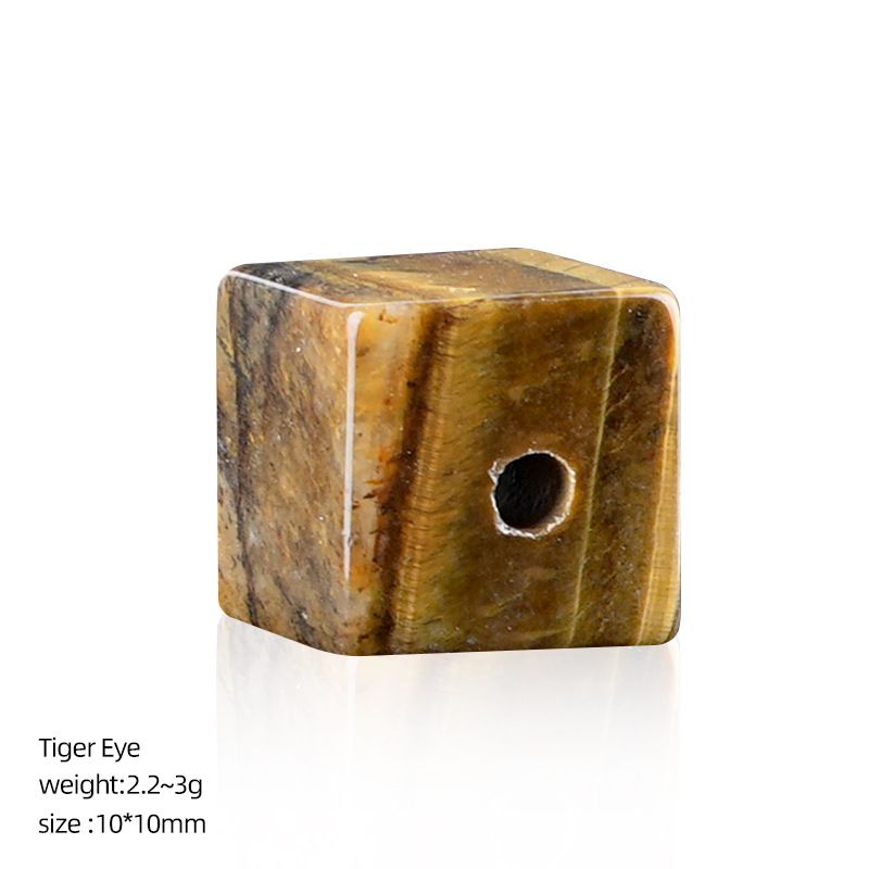 10Mm quadrado de cristal 2mm contas de buraco grande DIY pulseira artesanal colar espaçador de contas acessórios de contas soltas cubo de açúcar de cristal natural