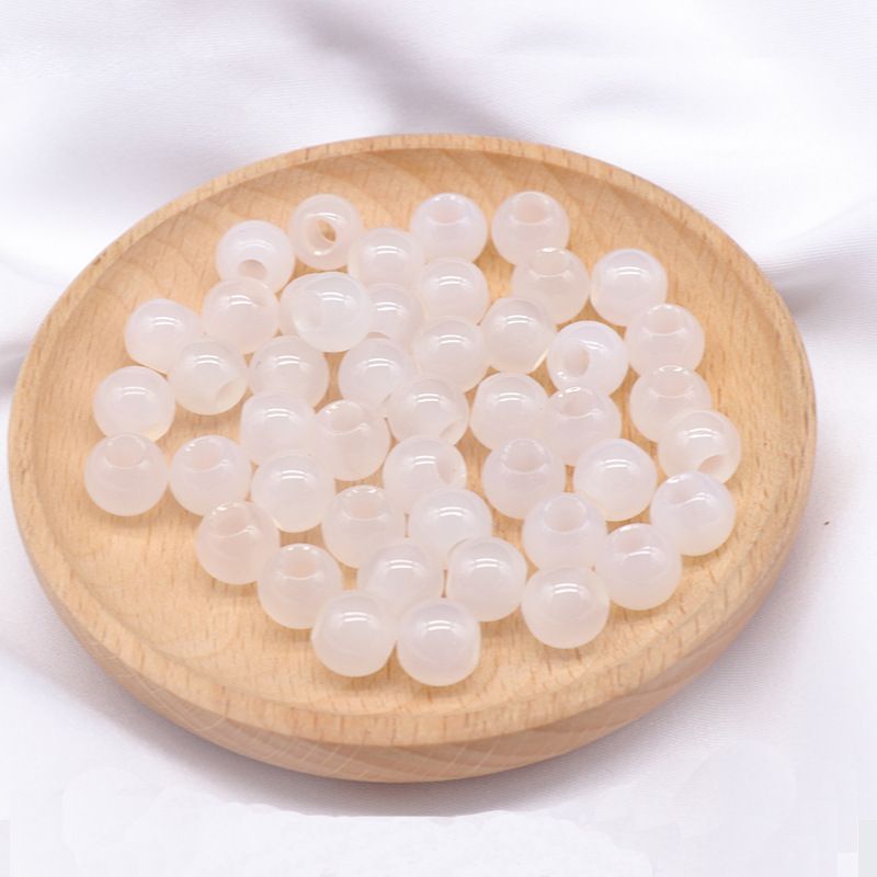 1587 uma abertura de 10mm 4mm azul amarelo verde branco vermelho preto ágata contas redondas grande buraco solto contas DIY tecido acessórios de jóias