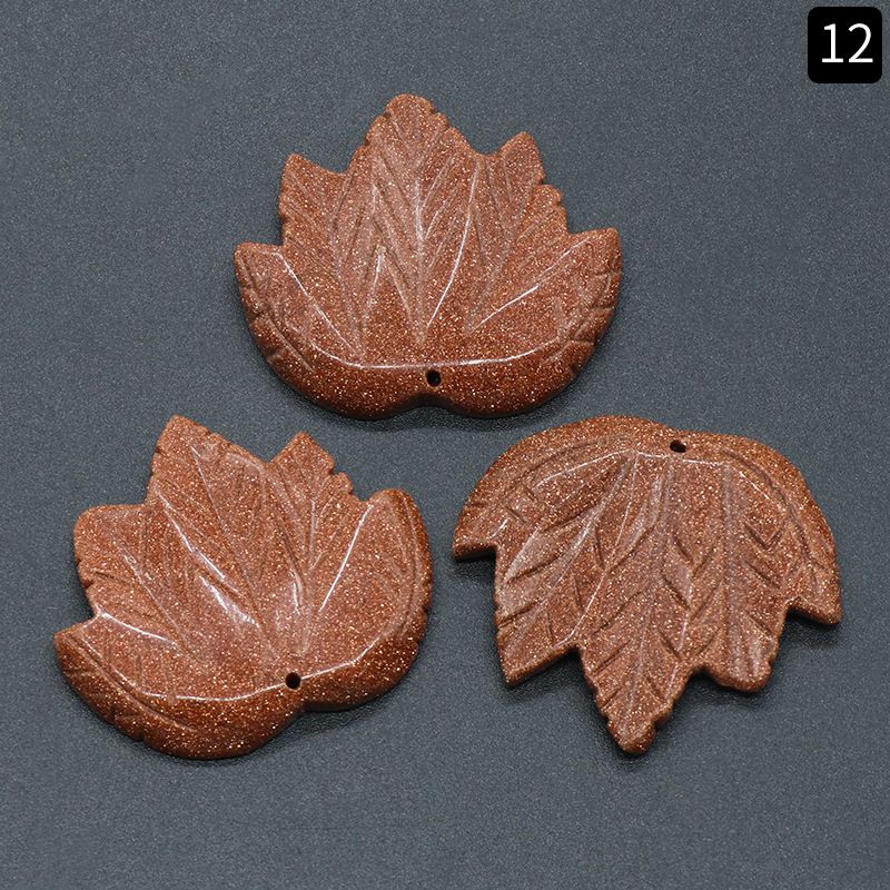 1450-50Mm Folha de bordo Pingente Grande Cristal Natural Pedra de Ágata Indiana Folha Esculpida DIY Ornamento de bordo