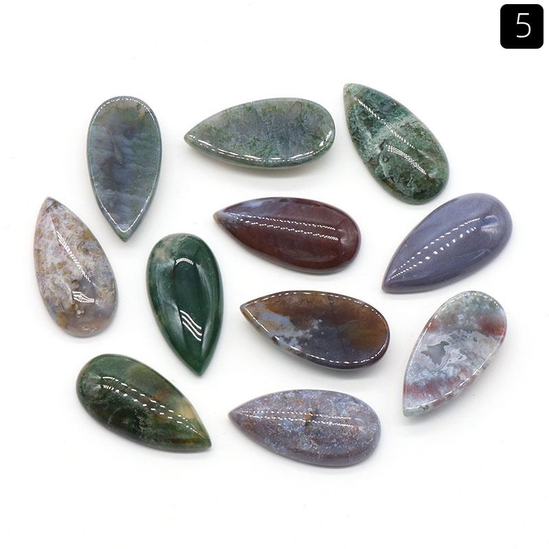 Superfície de anel de gota de água de 1485-15X30mm, cristal natural única superfície curva geométrica DIY jóias incrustadas com acessórios de pedra solta
