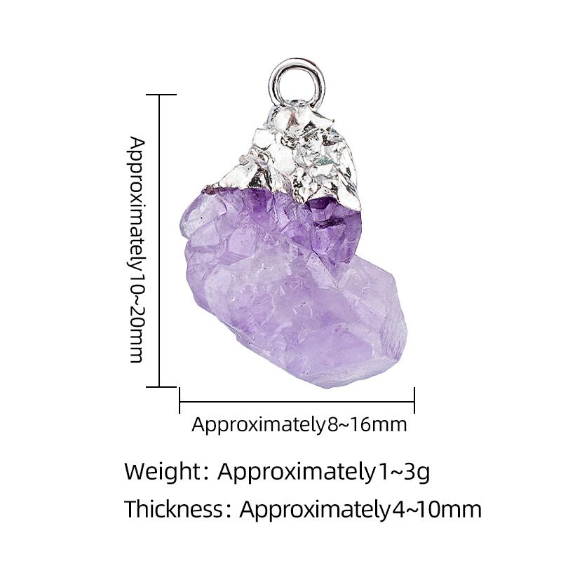 Pingente de pedra áspera de cristal natural brincos DIY colar gancho de cabelo galvanoplastia irregular acessórios de jóias de pedra natural