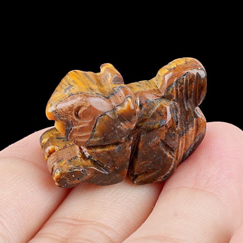 1917-1Em pedra de ágata de cristal natural de esquilo gravada mini enfeite artesanal de animal pequeno