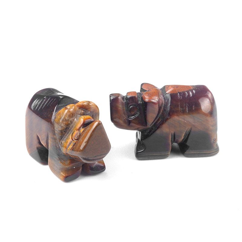 1661 1in Rinoceronte, cristal ágata pedra mini gravado pequeno animal pedra semi-preciosa artesanato rinoceronte ornamento