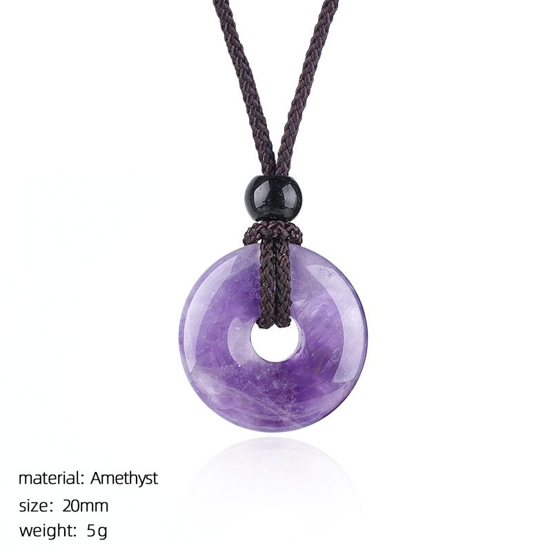 Colar de fivela de segurança de ágata de cristal 20Mm Nova pedra natural chinesa gravada em volta de ágata pingente de fivela de segurança nostálgica