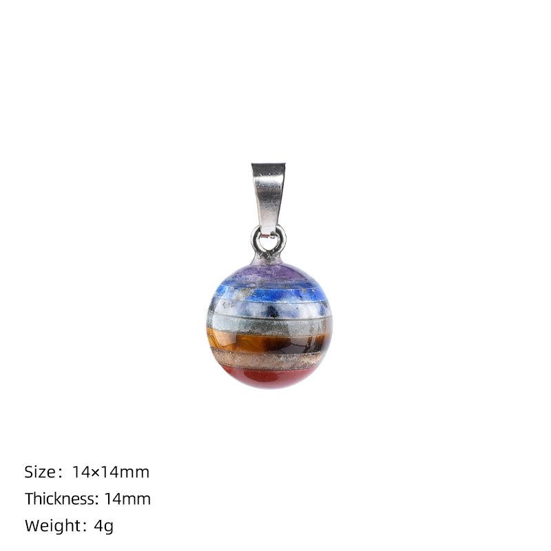 Pingente de cristal de emenda de pedra colorida ioga meditação chakra ágata jade emenda colar
