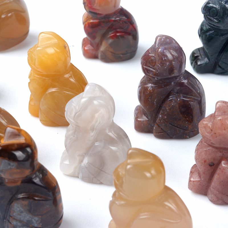 1659-1 polegada de gatinho esculpido em cristal natural de ágata semipreciosa escultura de animais em pé com mini decoração