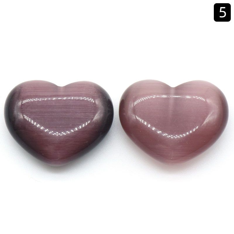 1258-Opala coração grande 30mm enfeite de pedra solto em forma de coração colorido pêssego alça de mão de doce DIY cor de jóias