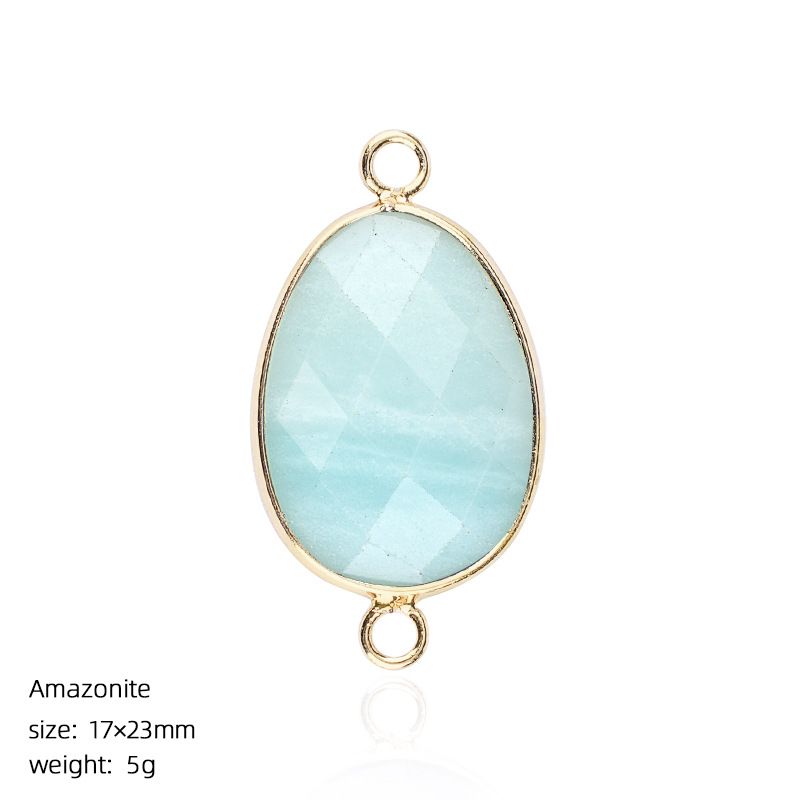 1640 Pingente de pedra semipreciosa de corte de bainha, pulseira de cristal natural artesanal DIY colar de jóias acessórios de conector de suspensão dupla