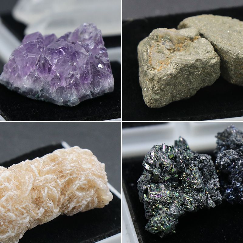 1216-Ore Specimen Mineral Crystal Agate Crystal Amethyst Cluster Rock Mixed Color Stone Polishing Ciência Popular