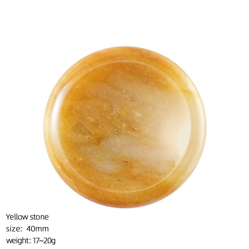 Pedra do polegar de cristal natural 40mm massagem de descompressão jogar pedra com ranhura de cristal ágata pedra de preocupação redonda