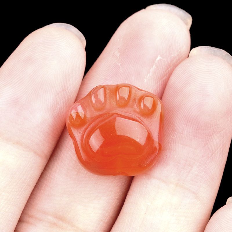 2044-16Mm Cristal Natural Ágata Dongling Jade Escultura Garra De Gato Urso Pata DIY Colar De Mão Pingente Acessórios