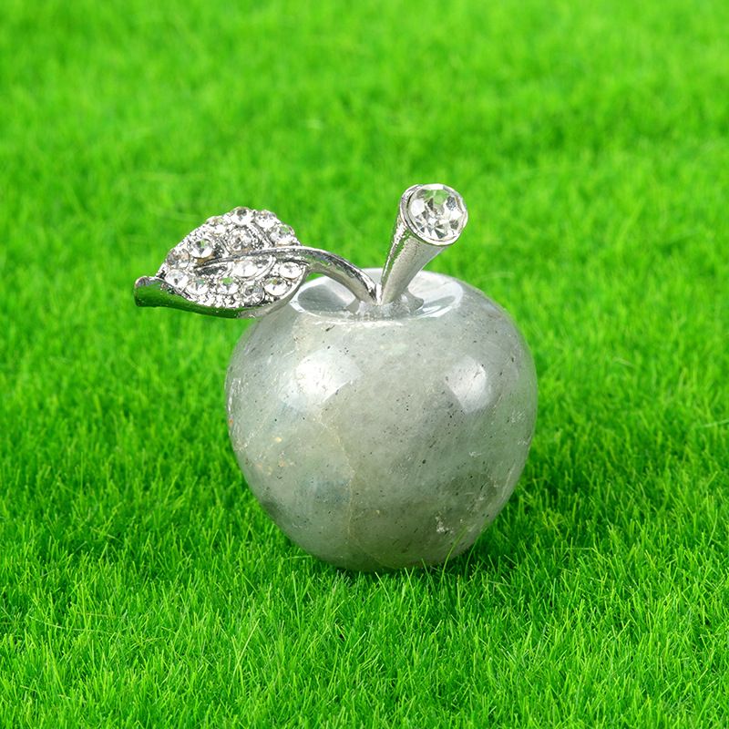 1683-Pedra de ágata de cristal maçã de 25 mm, decoração de véspera de Natal, mini enfeite de carro para casa
