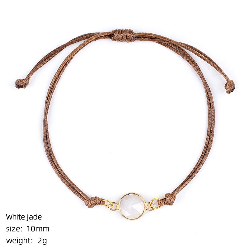 Pulseira de cristal natural retro boêmio tecido à mão ajustável corte de pedra bruta transfronteiriça fornecimento especial