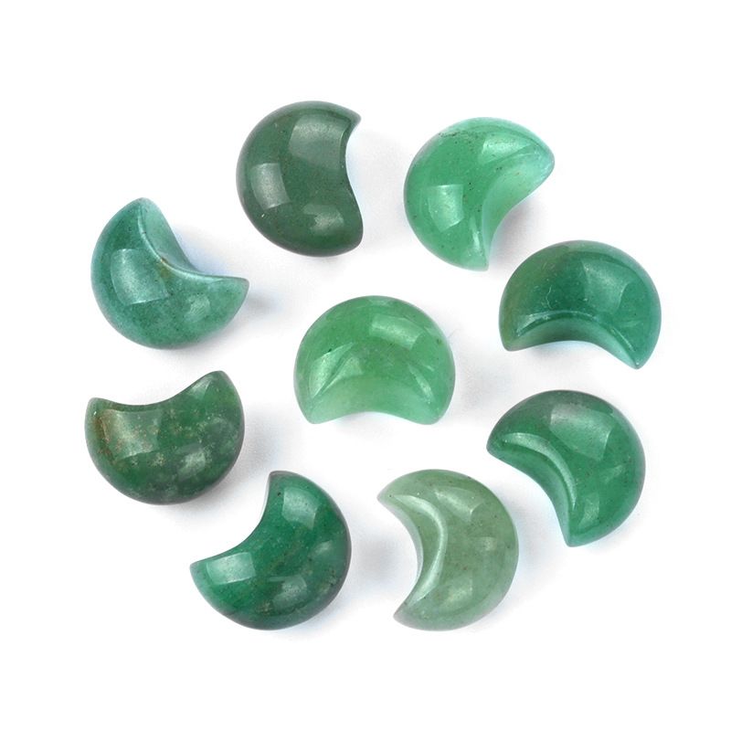 1748-15Mm mini lua pequena não porosa, pedra de ágata de cristal natural pequeno crescente DIY jóias material decorativo