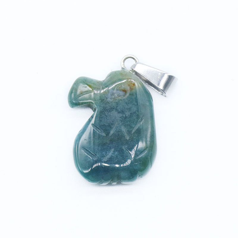 662 Pingente de pássaro gravado, pedra semipreciosa de cristal de ágata 12 pequenos animais gravados em cores mistas, acessórios de colar de mão de pedra natural