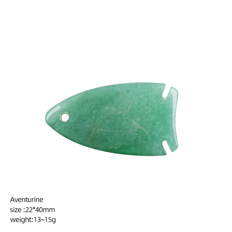 Pingente de peixe pequeno de cristal natural de 40Mm Pingente de colar DIY, gravura em pedra ágata com orifícios acessórios de jóias em forma de peixe
