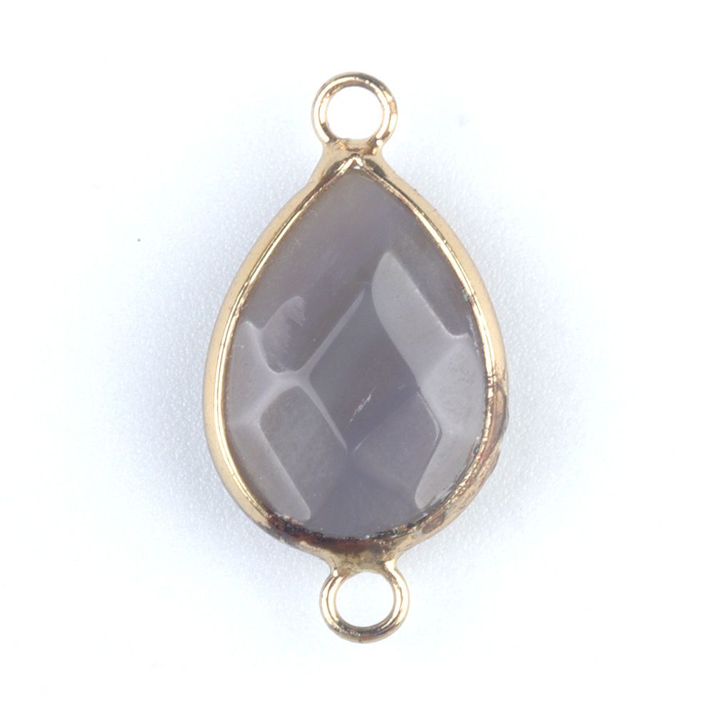 1376-Pingente de gota de água com bainha de cristal natural pendurado duplo com bainha de gota de água pingente de pulseira DIY colar material de jóias