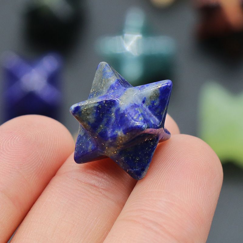 1444-Merkaba estrela de Kaba não porosa, pedra de ágata de cristal natural Merkaba grande hexagrama de satélite