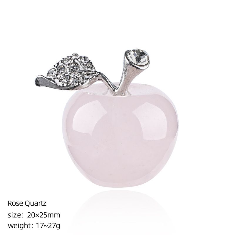 25Mm maçã de cristal natural transfronteiriça Véspera de Natal Presente de Natal enfeite de decoração de casa jade ágata maçã