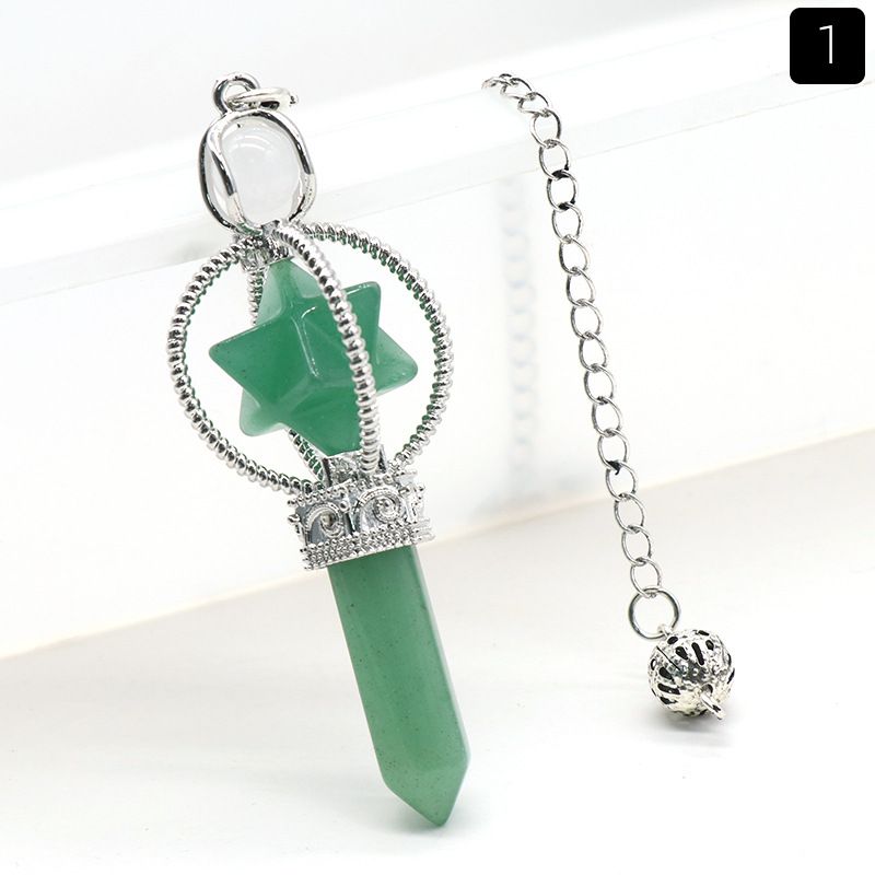 1490-Pó branco natural ametista Kabbah estrela cetro pêndulo, Kabbah mel grande satélite hexagonal pilar pingente de cristal