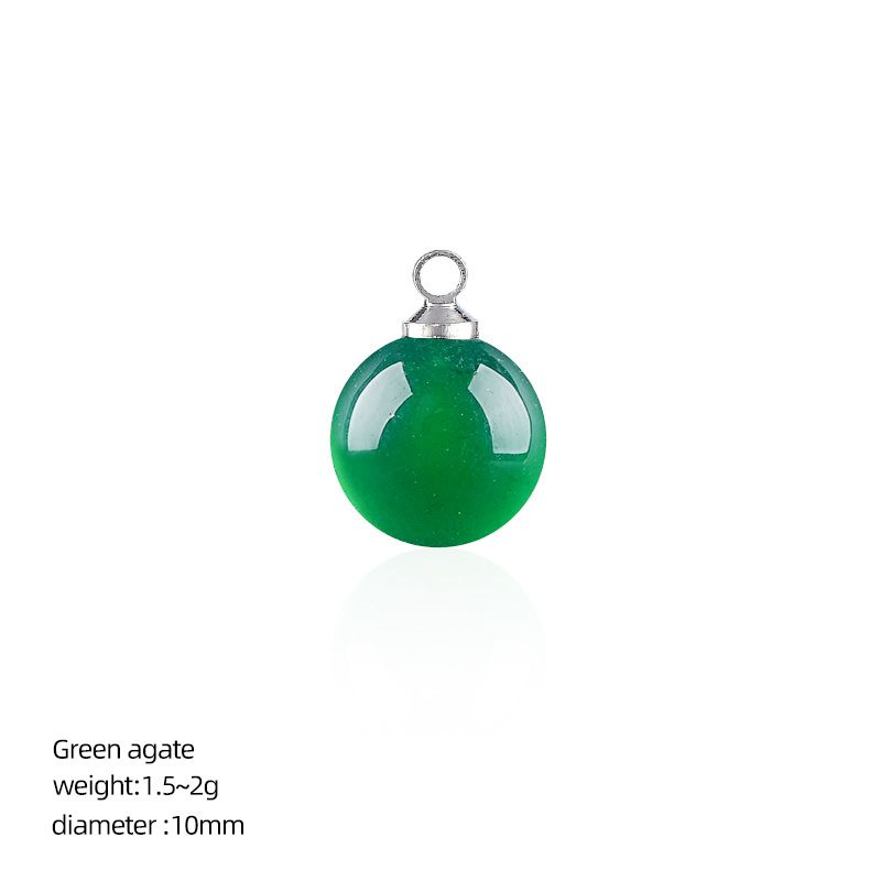 10Mm pingente de bola de pedra natural artesanal brincos pulseira colar de cristal contas soltas redondas acessórios de jóias