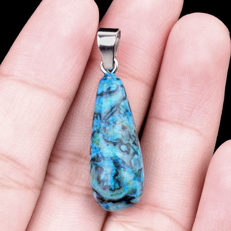 1462-25Mm pingente longo de gota de água, pedra semi-preciosa natural pingente longo de gota de água brincos DIY colar acessórios de jóias