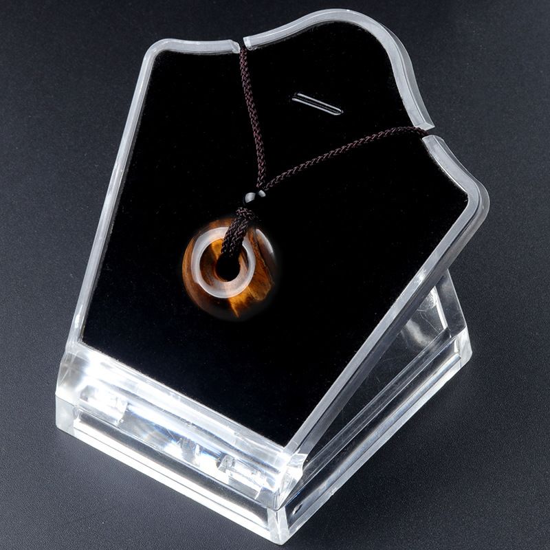 1628-Cristal ágata pedra fivela de segurança colar rosquinha tecido pingente ins vento jóias masculinas e femininas pequeno presente