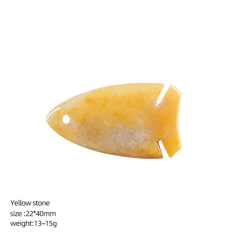 Pingente de peixe pequeno de cristal natural de 40Mm Pingente de colar DIY, gravura em pedra ágata com orifícios acessórios de jóias em forma de peixe