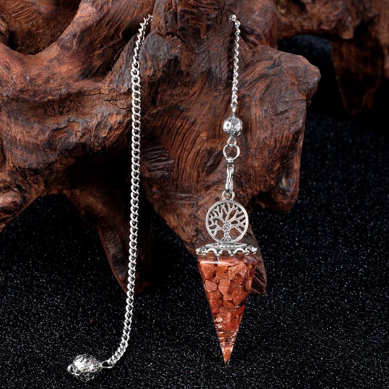 Nova Liga Árvore da Vida Pingente De Resina Pingente De Cristal Meditação Pêndulo De Corrente De Cinto Epóxi Vintage
