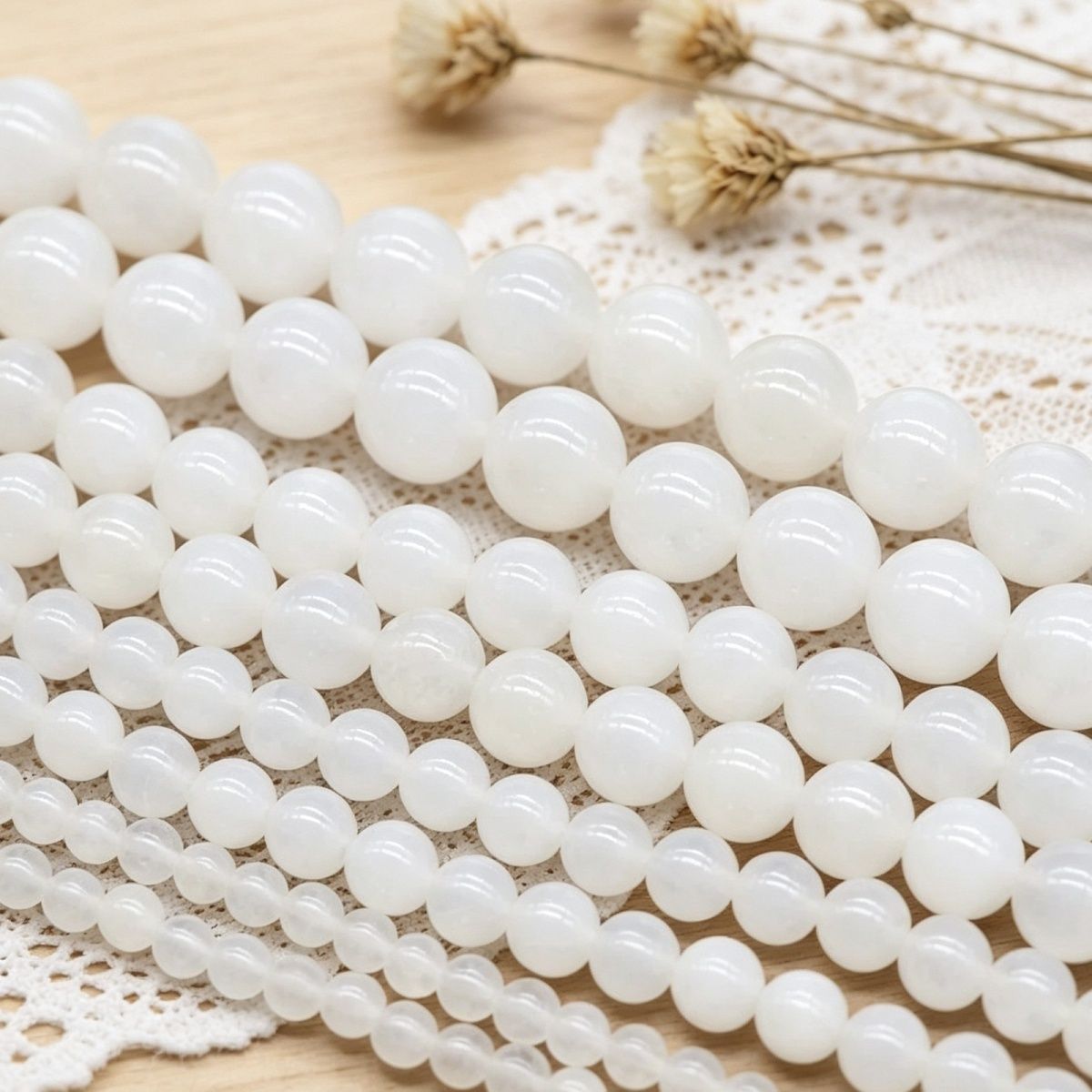 Pulseira solta de contas soltas de jade branco 4~12mm DIY, colar, brincos, grampo de cabelo estilo antigo, acessório de cabelo, contas soltas de jade natural