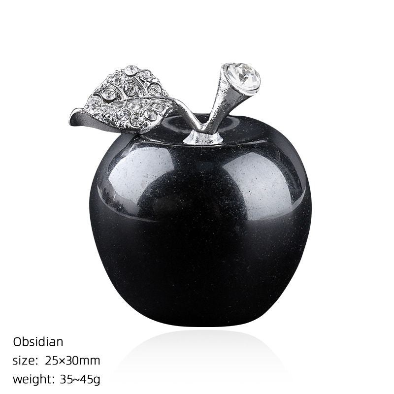 Transfronteiriço 30mm ornamento de maçã de pedra natural Presente de Natal Véspera de Natal decoração de mesa cristal ágata maçã grande