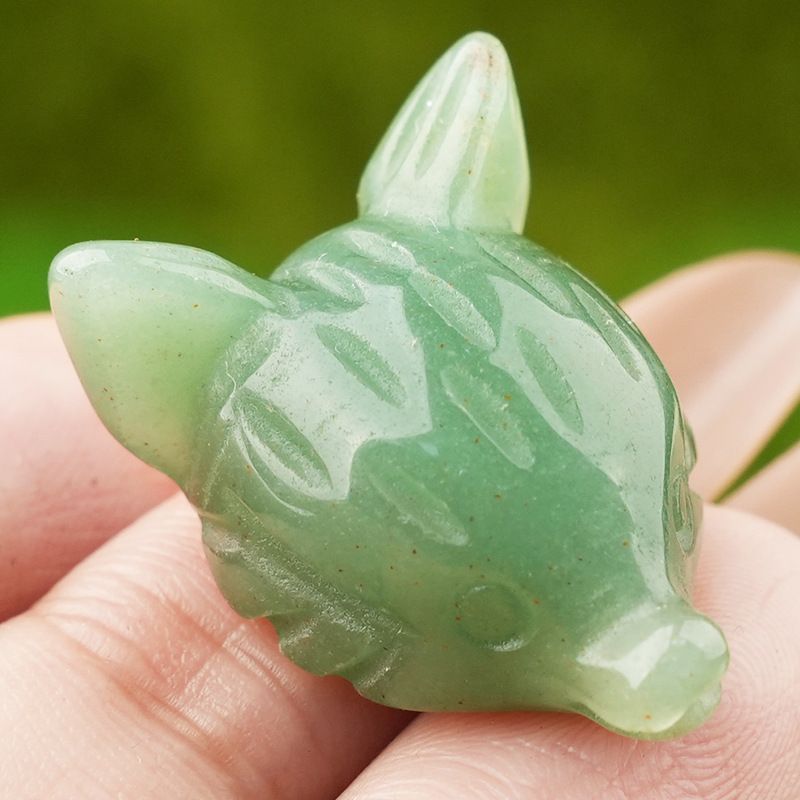Pó de ametista natural cristal olho de tigre pedra escultura cabeça de raposa artesanato animal pequeno ornamento