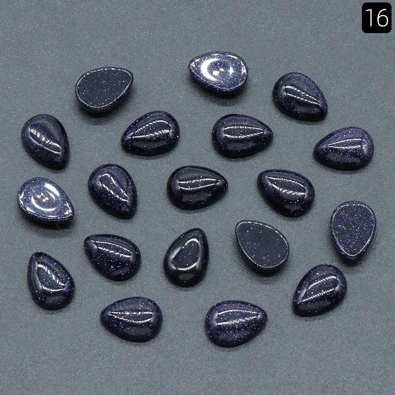 Superfície de anel de gota de água de 1476-10X14mm, cristal natural única superfície curva geométrica DIY jóias incrustadas com acessórios de pedra solta