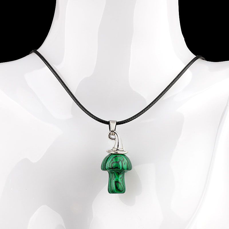 Pingente De Cogumelo De Chapéu De Bruxa De Cristal Natural
