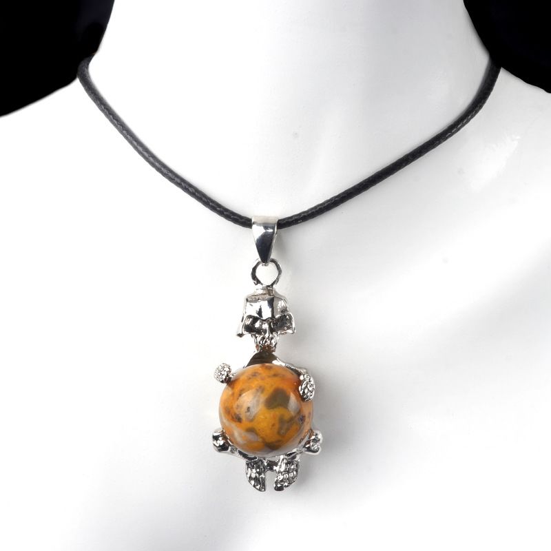 1713-16Mm cristal ágata bola de pedra crânio homem colar pingente, Páscoa Europa e América