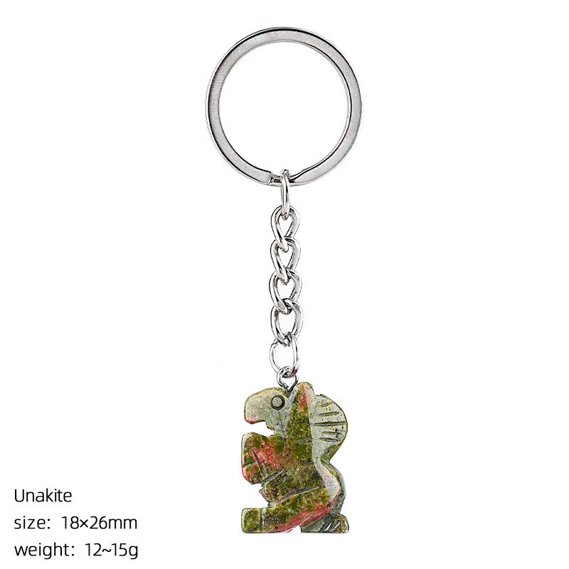 Pônei de cristal natural chaveiro criativo DIY saco acessórios de carro gravado ágata cabeça cavalo pingente