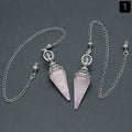 1412-Pêndulo natural rosa e branco ametista tigre olho hexagonal cone pêndulo gravidade concentração pingente