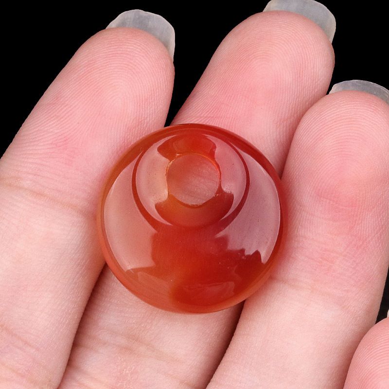 2303-20mm Pedra de Cristal Natural com Furo de Paz Pingente Fivela Princesa Acessório Nostálgico DIY