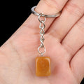 1788-Cristal Colorido Pedra Irregular 16mm Chaveiro Quadrado Comprido DIY Gem Pingente Opala