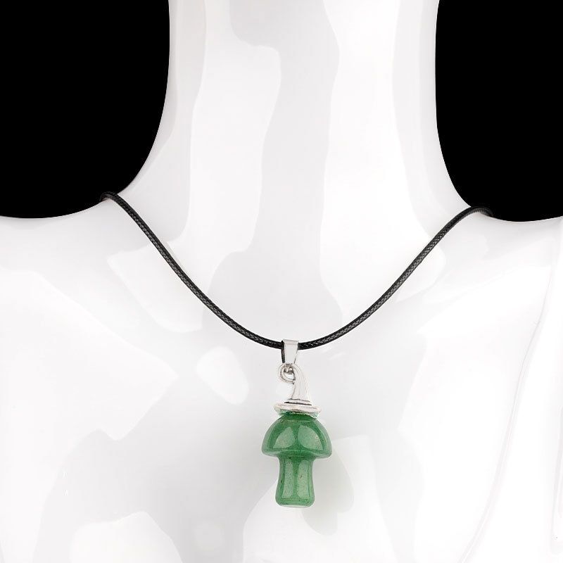 Pingente De Cogumelo De Chapéu De Bruxa De Cristal Natural
