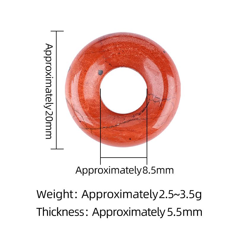 20Mm Ametista Donut Pingente Brincos DIY Pulseira Colar Anel Redondo Cristal Natural Acessórios Bagel