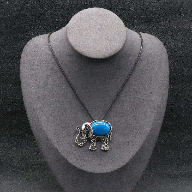 Pingente de gema broche de elefante, concha de ágata de cristal com colar de pino de pingente de pedra preciosa