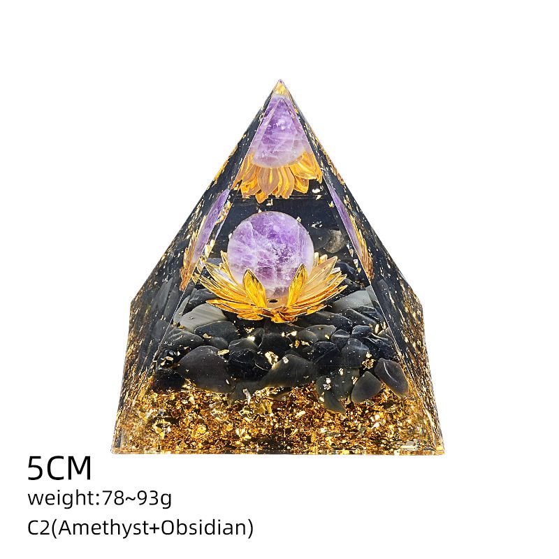 5Cm pirâmide de cristal natural Europeu e americano home office decoração desktop yoga meditação resina pirâmide ornamento