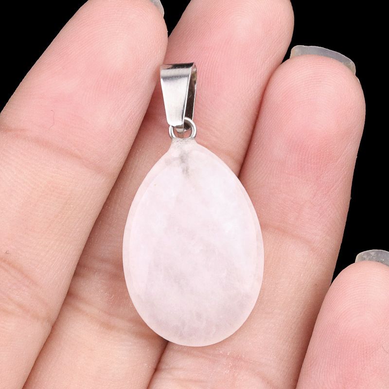 1743-16X24mm pedra de cristal natural ágata pingente de gota de água plana, pingente de pedra DIY acessórios de jóias