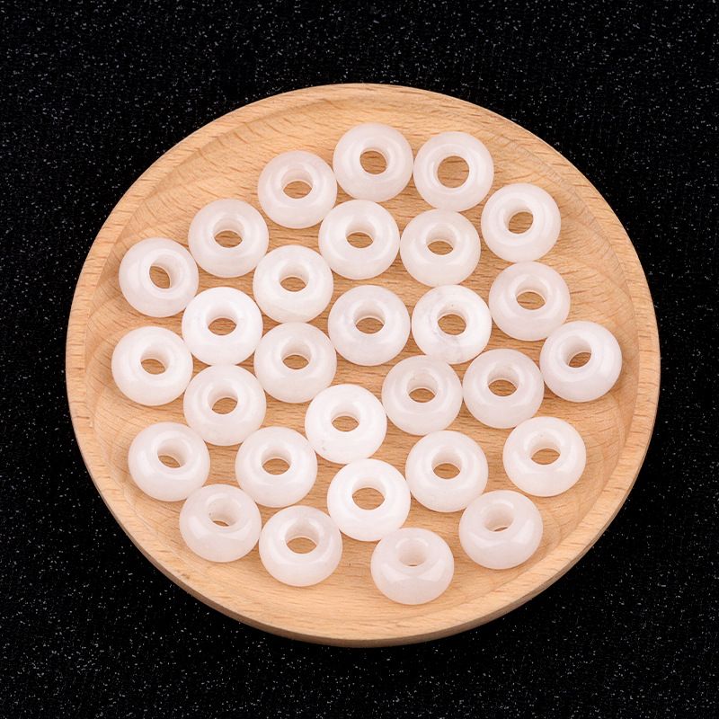 325-Grânulos de orifícios grandes 8 * 14mm de cristal de ábaco de ágata material de acessórios tecidos à mão DIY