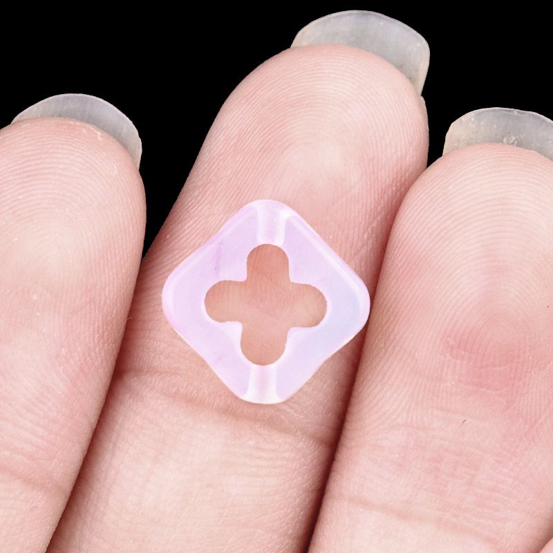 2054 - Contas de trevo de quatro folhas de cristal natural com ódio de quatro folhas, pingente, colar, pulseira e contas acessórias DIY